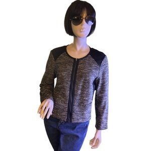 Eileen Fisher Tweed Knit Long Sleeve Jacket, Size M